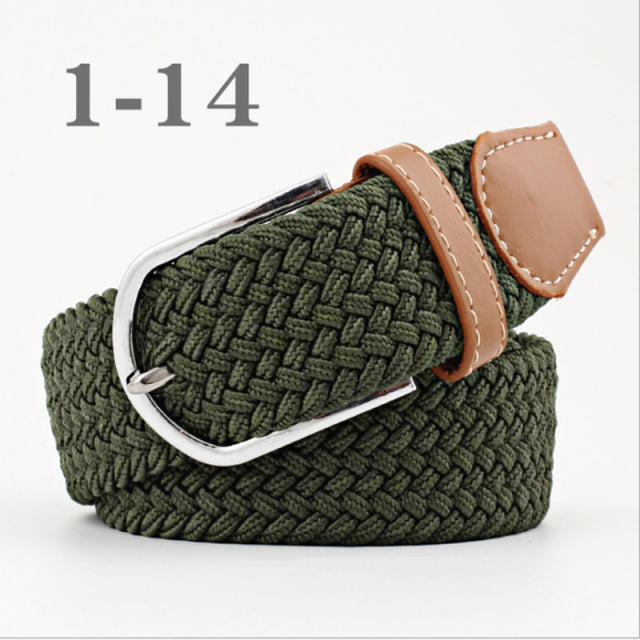 ZLD 60 Colors Female Casual Knitted Pin Buckle Men Belt Woven Canvas Elastic Expandable Braided Stretch Belts For Women Jeans