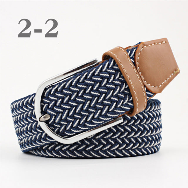 ZLD 60 Colors Female Casual Knitted Pin Buckle Men Belt Woven Canvas Elastic Expandable Braided Stretch Belts For Women Jeans