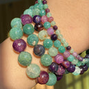 Cuentas de piedra Natural 4-10mm aguamarinas Lava ópalo rosa cuarzos ojo de tigre piedra lunar cuentas redondas para fabricación de joyería Diy pulsera