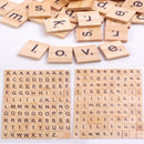 100 Stück Holzfliesen Buchstaben Alphabet Handwerk Holzdekorationen für Zuhause Event Hochzeit Party DIY Weihnachtsschmuck Digitales Puzzle