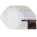 LECY ECO LIFE Mehrweg-Menstruationseinlagen Bio-Bambus-Slipeinlagen 5 Stück mit einer wasserdichten Aufbewahrungstasche Größe 7 Zoll