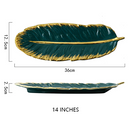 Creative Luxury Feather Storage Tray Ceramic Fruit Cake Dessert Tableware Dish Organizer Jewelry Decorative Serving Tray Set