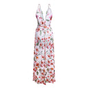 Damen Sling Floral Lange Kleider Ankunft Sommer Boho V-Ausschnitt Ärmellos Party Strand Floarl Print Maxikleid Lässiges Sommerkleid
