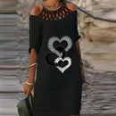 Mode Retro Druck Frauen Kleid Sexy V-Ausschnitt Kurzarm Lose Strand Homewear Kleid Sommer Lässig Bequem Weibliches Modell Kleid