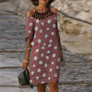 Mode Retro Druck Frauen Kleid Sexy V-Ausschnitt Kurzarm Lose Strand Homewear Kleid Sommer Lässig Bequem Weibliches Modell Kleid