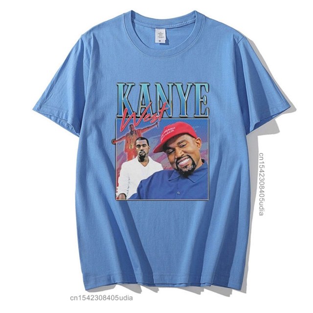 New Hip Hop T-Shirt Kanye West 90s Vintage Graphics Tee Shirt for Men Oversize Cotton Tshirt Streetwear Men