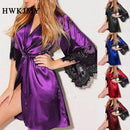 Plus Size Fashion Sexy Spitze Satin Nachtwäsche Damen Damen Nachtkleid Dessous Nachthemden V-Ausschnitt Nachthemd Lace Up Loses Nachthemd