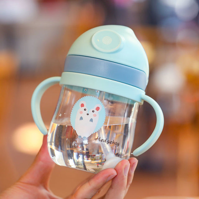 250 ml Babyflaschen Trinkbecher Babyflasche mit Strohhalm Gravity Ball Wide-Caliber Kinder Trinkmilch Wasser Dual-Use-Flasche