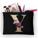 Bolsa de maquillaje para niña, diseño de letras doradas, bolsa organizadora clásica, bolsas para viaje, bolsa de cosméticos para mujer