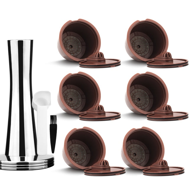 icafilas Reusable Coffee Capsule Nescafe Dolce Gusto Filters with Mesh Dolci Gusto Pod Cup for Coffee machine Tool Tamper