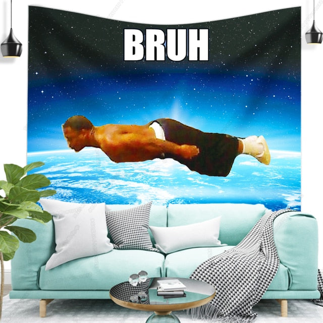 bruh flying midget tapestry Wall Tapestry Wall Hanging Wall Decor Blanket Bedding Curtain Throw
