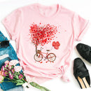 Mujer mariposa árbol estampado Harajuku verano camisetas Casual cuello redondo manga corta Top camiseta mujer negro camiseta Drop Ship