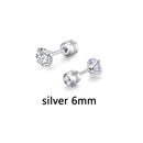 1 Paar 3-6 mm Ohrstecker Set hypoallergen doppelt rund Zirkonia Edelstahl CZ Mädchen hochwertige Damen Ohrringe