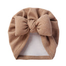 Boutique Faux Kaschmir Babymütze Warme Herbst Winter Mützen Solide Schleife Topknot Bonnet Infant Jungen Mädchen Caps New Turban Headwraps