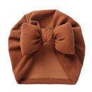 Boutique Faux Kaschmir Babymütze Warme Herbst Winter Mützen Solide Schleife Topknot Bonnet Infant Jungen Mädchen Caps New Turban Headwraps