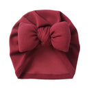 Boutique Faux Kaschmir Babymütze Warme Herbst Winter Mützen Solide Schleife Topknot Bonnet Infant Jungen Mädchen Caps New Turban Headwraps