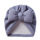 Boutique Faux Kaschmir Babymütze Warme Herbst Winter Mützen Solide Schleife Topknot Bonnet Infant Jungen Mädchen Caps New Turban Headwraps