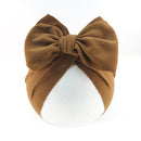 Boutique Faux Kaschmir Babymütze Warme Herbst Winter Mützen Solide Schleife Topknot Bonnet Infant Jungen Mädchen Caps New Turban Headwraps