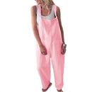 Damen-Strampler, lässige, lockere Overalls, Baggy-Overalls mit Taschen, solide, ärmellose Träger, Bandage, Haremshose, Basic-Outfit-Kleidung