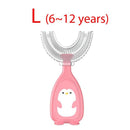 Kinderzähne Mundpflege Reinigungsbürste Babyzahnbürste 360 ​​Grad U-förmig Weiche Silikon Beißringe Babyzahnbürste Neugeborene