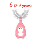 Kinderzähne Mundpflege Reinigungsbürste Babyzahnbürste 360 ​​Grad U-förmig Weiche Silikon Beißringe Babyzahnbürste Neugeborene