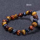 Natürlicher schwarzer Onyx mit Tigerauge Stein Perlen Armbänder Männer Schmuck 2021 New Lovers Obsidian Energy Balance Armband Pulseras