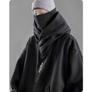 Sudadera con capucha de cuello alto para otoño e invierno, ropa holgada y cómoda para hombre, ropa informal estilo hip hop Harajuku, sudadera de gran tamaño con capucha de lana