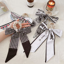 Korea Langes Band Perlen Haarbänder Schleife Haargummis Für Frauen Mädchen Sommer Blumendruck Pontail Haargummis Haarschmuck