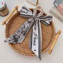 Korea Langes Band Perlen Haarbänder Schleife Haargummis Für Frauen Mädchen Sommer Blumendruck Pontail Haargummis Haarschmuck