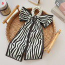 Korea Langes Band Perlen Haarbänder Schleife Haargummis Für Frauen Mädchen Sommer Blumendruck Pontail Haargummis Haarschmuck