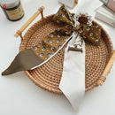 Korea Langes Band Perlen Haarbänder Schleife Haargummis Für Frauen Mädchen Sommer Blumendruck Pontail Haargummis Haarschmuck