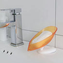 Baumblatt-Waschseifenschale, Toilettenseifenregal, vertikaler Saugnapf, Wandbehang, Seifenhalter, stanzfreie, wasserfreie Aufbewahrungsbox