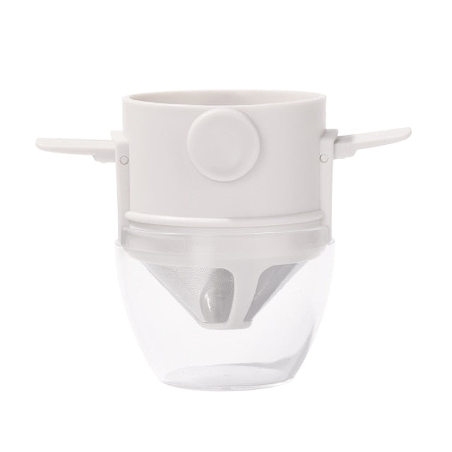 1/2 Uds. Filtro de café portátil de acero inoxidable por goteo soporte para té y café cestas de embudo soporte para Infusor de té reutilizable gotero de café