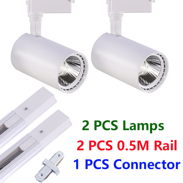 Set LED-Schienenleuchte COB-Schienenbeleuchtung Wandleuchte Schiene Scheinwerfer Led 20/30/40W Scheinwerfer Bekleidungsgeschäft Store Home 220V
