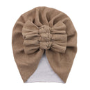 Boutique Faux Kaschmir Babymütze Warme Herbst Winter Mützen Solide Schleife Topknot Bonnet Infant Jungen Mädchen Caps New Turban Headwraps