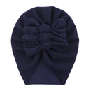 Boutique Faux Kaschmir Babymütze Warme Herbst Winter Mützen Solide Schleife Topknot Bonnet Infant Jungen Mädchen Caps New Turban Headwraps