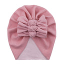 Boutique Faux Kaschmir Babymütze Warme Herbst Winter Mützen Solide Schleife Topknot Bonnet Infant Jungen Mädchen Caps New Turban Headwraps