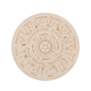 Geschnitzter Altar aus Holz, Wahrsagerei, Pendelbrett, Stern, Sonne, Mond, lasergeschnittene Scheibe, Holzsockel, Untersetzer, Wandschild, Dekoration, sechseckig, spitz