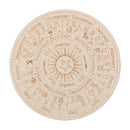 Geschnitzter Altar aus Holz, Wahrsagerei, Pendelbrett, Stern, Sonne, Mond, lasergeschnittene Scheibe, Holzsockel, Untersetzer, Wandschild, Dekoration, sechseckig, spitz