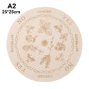 Geschnitzter Altar aus Holz, Wahrsagerei, Pendelbrett, Stern, Sonne, Mond, lasergeschnittene Scheibe, Holzsockel, Untersetzer, Wandschild, Dekoration, sechseckig, spitz