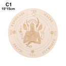 Geschnitzter Altar aus Holz, Wahrsagerei, Pendelbrett, Stern, Sonne, Mond, lasergeschnittene Scheibe, Holzsockel, Untersetzer, Wandschild, Dekoration, sechseckig, spitz