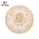 Geschnitzter Altar aus Holz, Wahrsagerei, Pendelbrett, Stern, Sonne, Mond, lasergeschnittene Scheibe, Holzsockel, Untersetzer, Wandschild, Dekoration, sechseckig, spitz