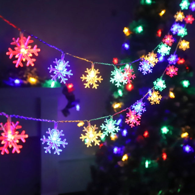 Snowflake LED Light Christmas Decor For Home Hanging Garland Christmas Ornaments Xmas Tree Decor Noel Navidad 2021 New Year 2022