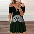 Schmetterlinge 3D-Druck Elegantes Modekleid Damenbekleidung 2021 Sommer Reißverschluss V-Ausschnitt Schulterfrei Lässige Minikleider Übergroß