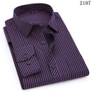 Plus Large Size 8XL 7XL 6XL 5XL 4XL Slim Fit Herren Business Casual Langarmhemd Klassische gestreifte Herrenhemden