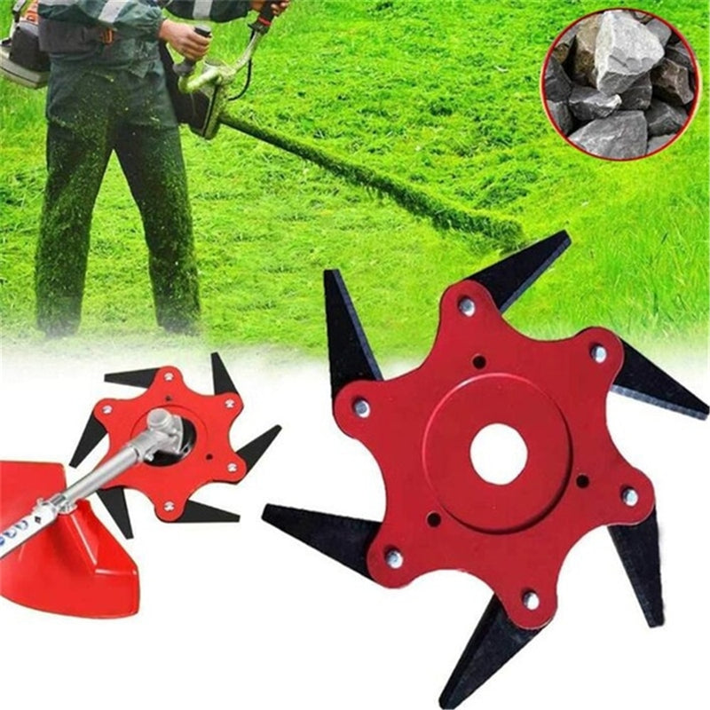 Garden Weeding Tools Toothed Style Lawn Mower Blade Six Leaf Blade Grass Trimmer Six Tooth Blade Weeder Accessories Mower Tools