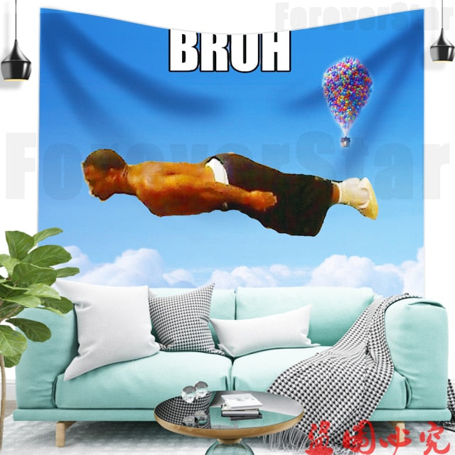 bruh flying midget tapestry Wall Tapestry Wall Hanging Wall Decor Blanket Bedding Curtain Throw
