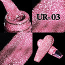 UR SUGAR 7,5 ml reflektierender Glitzer-Gel-Nagellack, Winterfarbe, funkelnde Pailletten, UV-LED-Lack, Nail Art-Dekoration