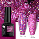 UR SUGAR 7,5 ml reflektierender Glitzer-Gel-Nagellack, Winterfarbe, funkelnde Pailletten, UV-LED-Lack, Nail Art-Dekoration