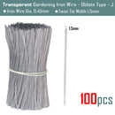 100 STÜCKE Abgeflachte Gartenkabelbinder Wiederverwendbare Eisendraht-Kabelbinder für Blumenpflanzen Kletterreben Multifunktionsbeschichtete Fixschnüre